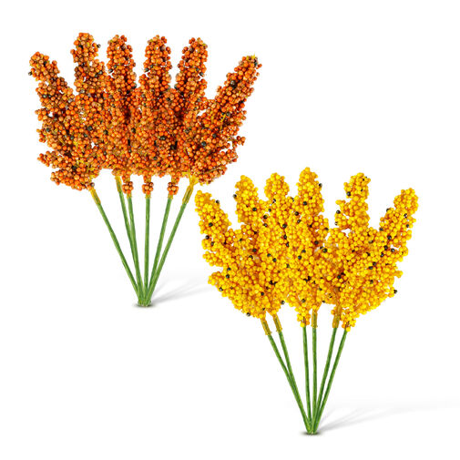 59016 • Őszi dekoráció - köles ág - 2 féle - 18,6 cm - 6 db / csomag