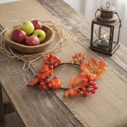 59028 • Őszi dekoráció - juharlevél koszorú - 22 cm