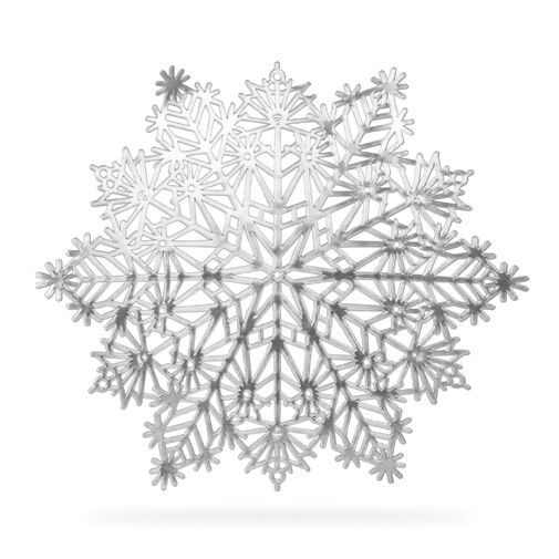 59703B • Szilikon edényalátét - jégkristály - ezüst - 38 cm