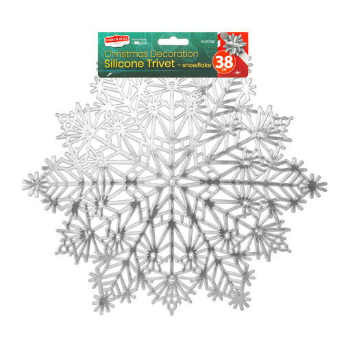 59703B • Szilikon edényalátét - jégkristály - ezüst - 38 cm