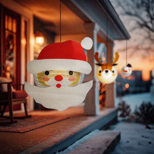 59739A • Karácsonyi lampion - Mikulás - papír - 30 cm