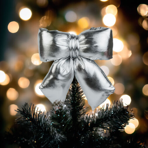 59745B • Masni dekoráció - csillogó ezüst - 21 x 19 cm