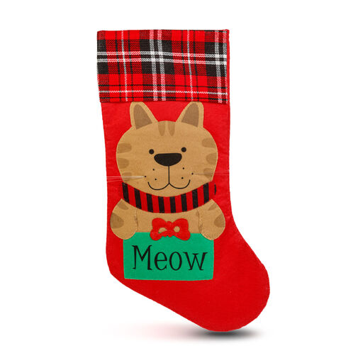 59756A • Karácsonyi mikuláscsizma - cica - piros - 42 x 24 cm
