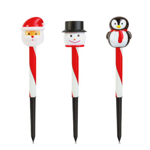 59760 • Karácsonyi szolár lámpa - LED - Mikulás, hóember, pingvin - 36,5 x 6 x 6 cm