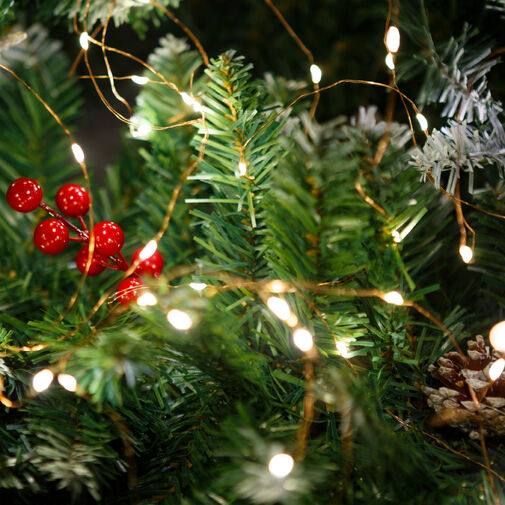 59765 • Fényfüzér - melegfehér - 100 x microLED - 10 m - 2 x AA