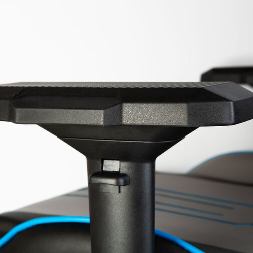 BMD1118A • Gamer szék párnával - szürke/fekete/kék - 84 x 52 / 48 x 50 cm