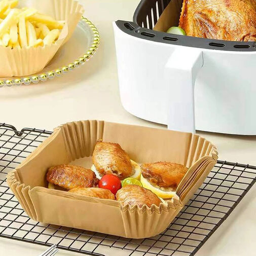 BW1020A • Air fryer sütőpapír - olaj nélküli sütőhöz - négyzet - 20 cm - 50 db / csomag