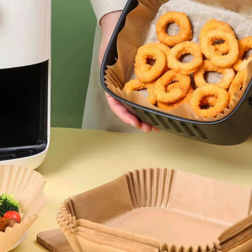 BW1020B • Air fryer sütőpapír - olaj nélküli sütőhöz - négyzet - 23 cm - 50 db / csomag