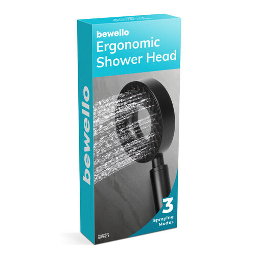 BW3013 • Ergonomikus zuhanyfej - 3 funkcióval - matt fekete