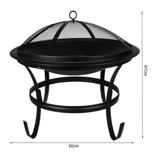 DA00115 • Kerti grill fedővel - 56 cm - fekete