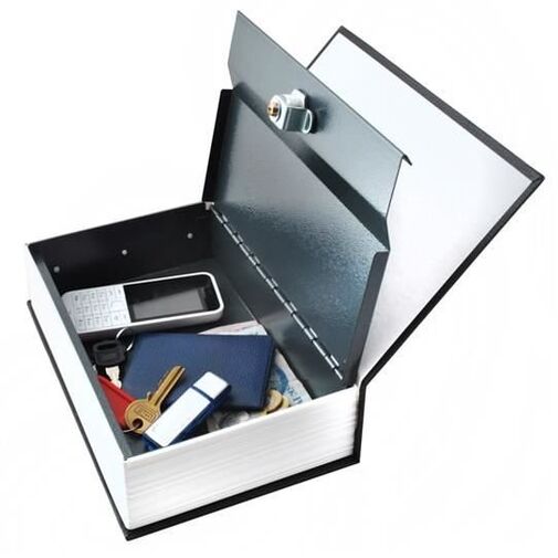 DA00338 • Széf - könyv megjelenés - 24 x 15,5 x 5,5 cm - fekete