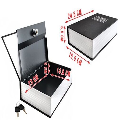 DA00338 • Széf - könyv megjelenés - 24 x 15,5 x 5,5 cm - fekete