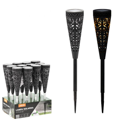 DA01191 • Szolár lámpa - 7 x 7 x 40 cm - melegfehér - fekete
