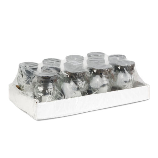 TW1014 • Üveg mécses - fehér üveg - arany antik kupakkal - 16 cm